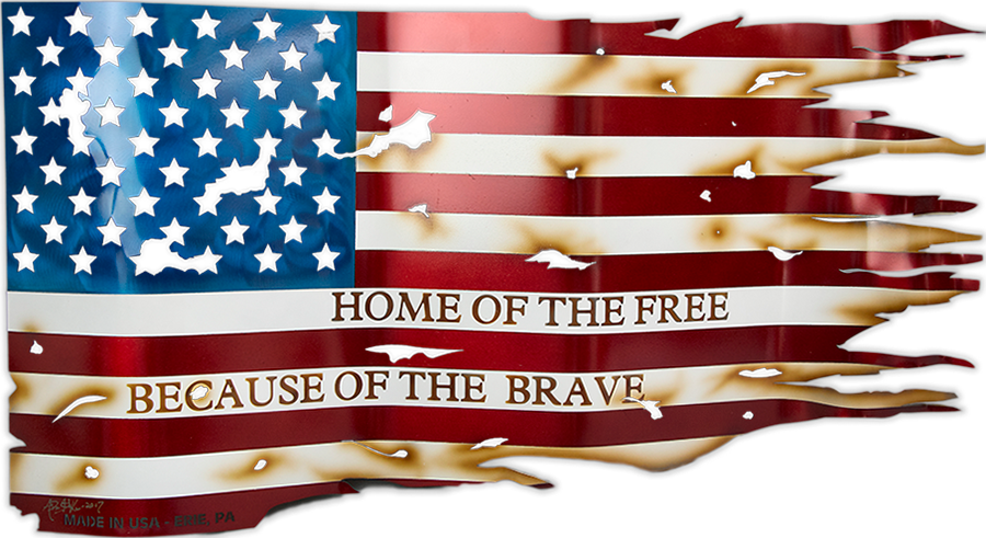 home of the free because of the brave american flag
